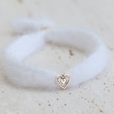 Armband flauschig weiß silber